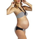 Pez DOr Maternity Two Piece Halter Bikini Swimsuit_BLACK