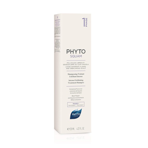  PHYTO Phytosquam Intense Exfoliating Dandruff Treatment Shampoo, 4.22 Fl Oz