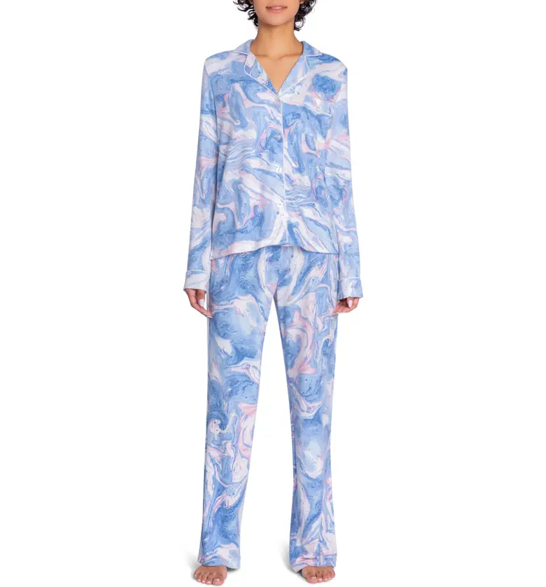 PJ Salvage Swirls Jersey Pajamas_Blue