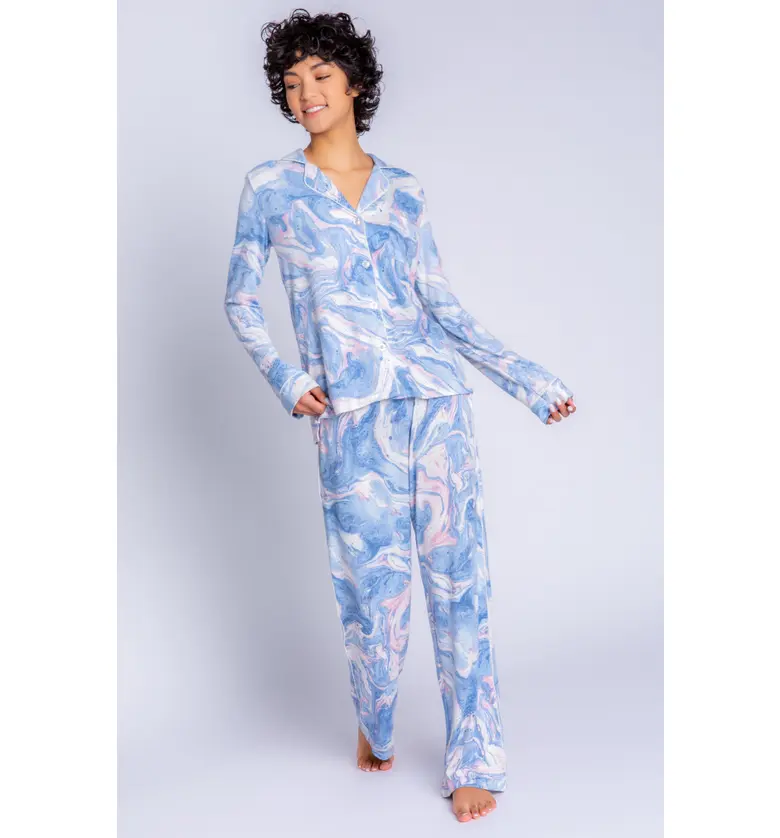  PJ Salvage Swirls Jersey Pajamas_Blue