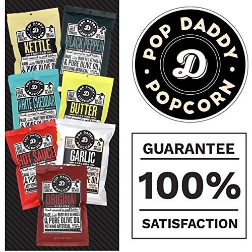  POP DADDY ·POPCORN· Pop Daddy Dill Pickle, 5 oz Gluten Free Hand Seasoned Ruby Red Kernels Popcorn Snacks with Olive Oil (3 Pack)