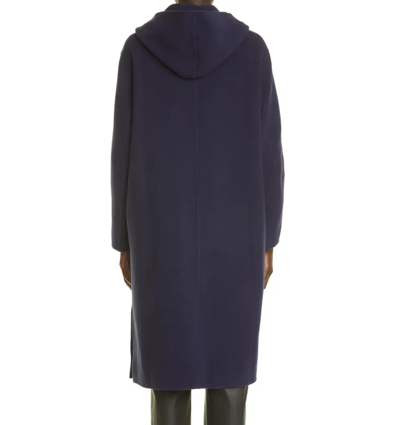  Proenza Schouler White Label Hooded Virgin Wool & Cashmere Blend Double Face Coat_NAVY