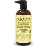 PURA DOR Original Gold Label Anti-Thinning Biotin Shampoo (16oz) w/ Argan Oil, Nettle Extract, Saw Palmetto, Red Seaweed, 17+ DHT Herbal Actives, No Sulfates, Natural Preservatives
