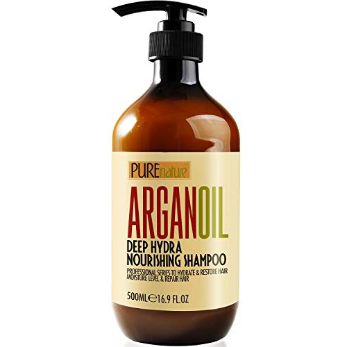  PURE NATURE LUX SPA Moroccan Argan Oil Shampoo SLS Free Sulfate Free, for Damaged, Dry, Curly or Frizzy Hair - Thickening for Fine / Thin Hair, Good for Color and Keratin Treated Hair