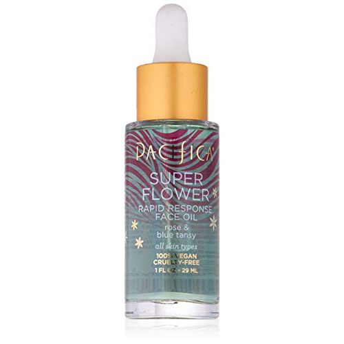  Pacifica Beauty Super Flower Rapid Response Face Oil, Soothes Irritated Skin, Vegan and Cruelty Free, Rose, 1 Fl.Oz