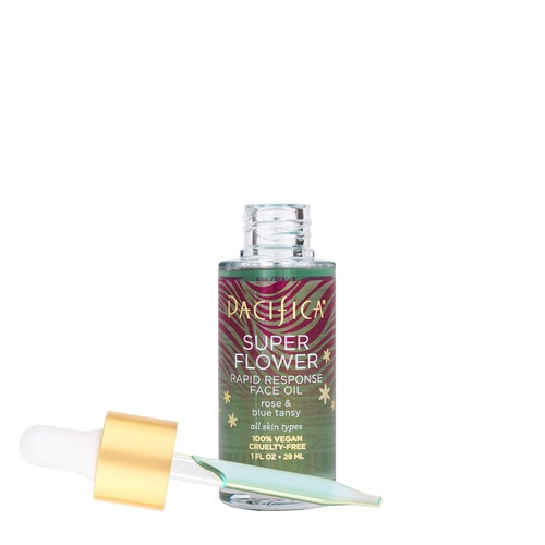  Pacifica Beauty Super Flower Rapid Response Face Oil, Soothes Irritated Skin, Vegan and Cruelty Free, Rose, 1 Fl.Oz
