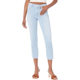 Paige Cindy Crop wu002F Raw Hem in Macaron Distressed