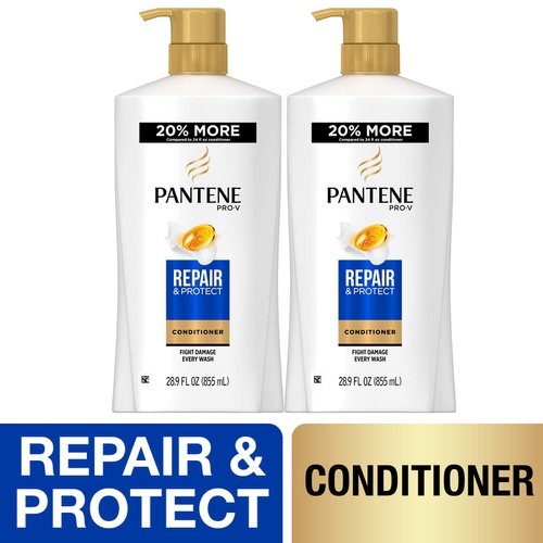  Pantene, Sulfate Free Conditioner, Pro-V Repair and Protect for Damaged Hair, 28.9 fl oz, Twin Pack