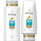 Pantene, Shampoo and Sulfate Free Conditioner Kit, with Argan Oil, Pro-V Smooth and Sleek for Dry Hair, 25.4 oz and 24 oz, Kit