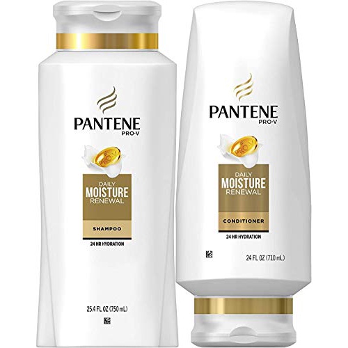  Pantene Moisturizing Shampoo and Conditioner for Dry Hair, Daily Moisture Renewal, Bundle Pack