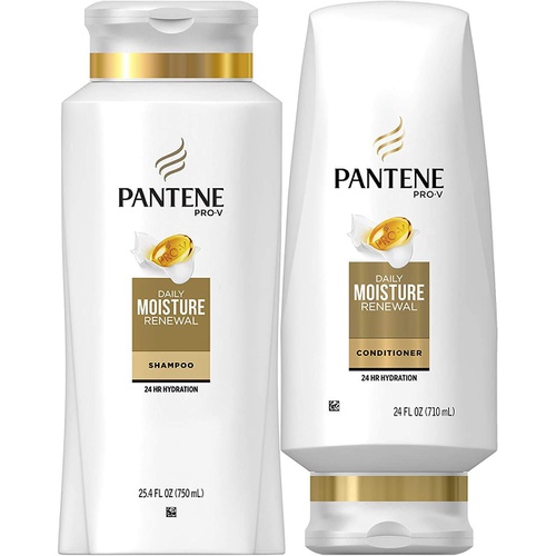  Pantene Moisturizing Shampoo and Conditioner for Dry Hair, Daily Moisture Renewal, Bundle Pack