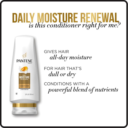  Pantene Moisturizing Shampoo and Conditioner for Dry Hair, Daily Moisture Renewal, Bundle Pack