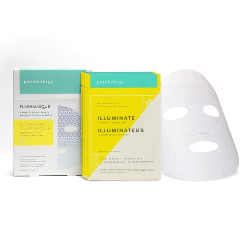  Patchology Illuminate FlashMasque Sheet Mask for Brightening, 4 Count