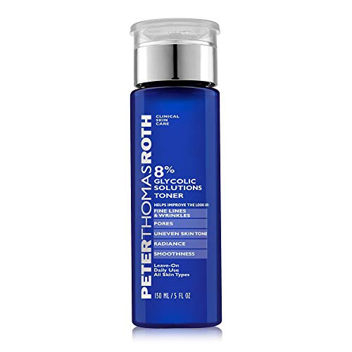  Peter Thomas Roth 8% Glycolic Solutions Toner, Exfoliating Toner with Glycolic Acid and Witch Hazel, Helps Brighten, Clarify and Smooth Skins Appearance