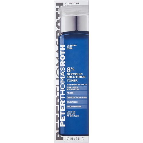  Peter Thomas Roth 8% Glycolic Solutions Toner, Exfoliating Toner with Glycolic Acid and Witch Hazel, Helps Brighten, Clarify and Smooth Skins Appearance