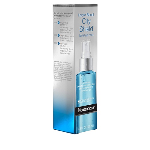  Pharmapacks Neutrogena Hydro Boost City Shield Replenishing Facial Mist Gel with Hydrating Hyaluronic Acid and Antioxidants, Non Comedogenic, 3.3 fl. oz (Pack of 2)