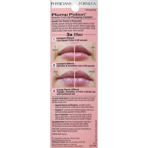  Physicians Formula Plump Potion Needle-Free Lip Plumping Cocktail Shade Extension, Pink Crystal Potion - 0.1 Ounce