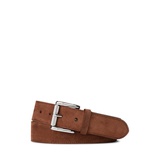 Suede Roller-Buckle Belt