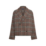Plaid Boxy Double-Faced Wool-Blend Coat