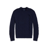 Aran-Knit Speckled Wool-Blend Sweater