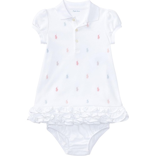 폴로 랄프로렌 Polo Ralph Lauren Kids Baby Girls Ruffled Polo Dress & Bloomers Set (Infant)