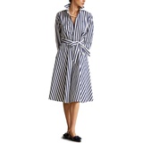 Polo Ralph Lauren Ela Stripe Long Sleeve Cotton Shirtdress_NAVY/ WHITE