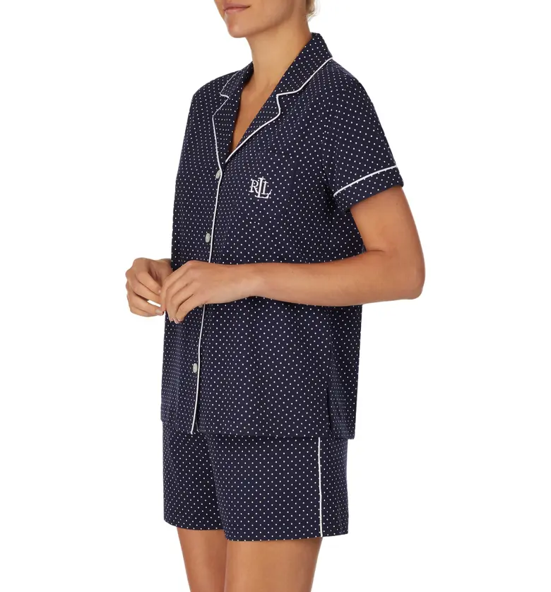 폴로 랄프로렌 Lauren Ralph Lauren Print Short Pajamas_BLUE/ WHITE DOTS
