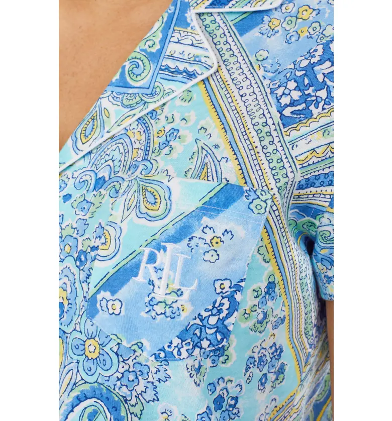 폴로 랄프로렌 Lauren Ralph Lauren Print Short Pajamas_BLUE PATTERN