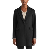 Lauren Ralph Lauren One Button Double Face Wool Blend Coat_BLACK