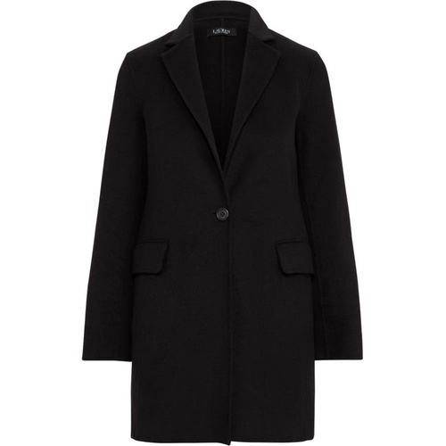 폴로 랄프로렌 Lauren Ralph Lauren One Button Double Face Wool Blend Coat_BLACK