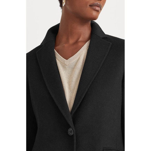 폴로 랄프로렌 Lauren Ralph Lauren One Button Double Face Wool Blend Coat_BLACK