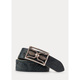 Hand-Tooled Indigo Leather Belt