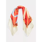 Faye Monogram Silk Twill Square Scarf