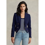 Wool Crepe Open-Front Cropped Blazer