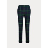 Plaid Wool-Blend Twill Ankle Pant