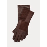 Touch Screen Suede-Patch Leather Gloves