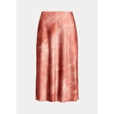 Tie-Dye-Print Satin Skirt