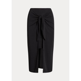 Tie-Front Stretch Jersey Midi Skirt