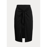 Tie-Front Stretch Jersey Midi Skirt