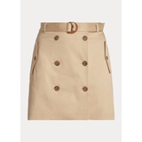 Belted Micro-Sanded Twill Skirt