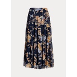 Floral Crinkle Georgette Tiered Skirt