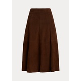Lamb-Suede A-Line Skirt