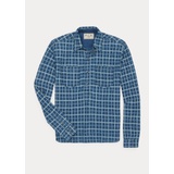 Checked Ribbed-Jersey Popover Workshirt