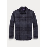 Plaid Cashmere-Wool Overshirt Sweater