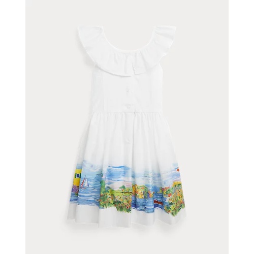 폴로 랄프로렌 Seaside-Print Ruffled Cotton Dress