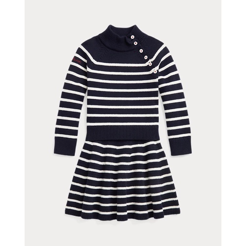 폴로 랄프로렌 Striped Cotton Sweater & Skirt Set