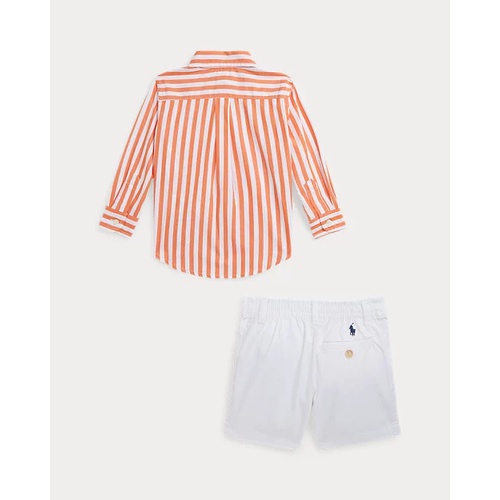 폴로 랄프로렌 Striped Cotton Shirt & Chino Short Set