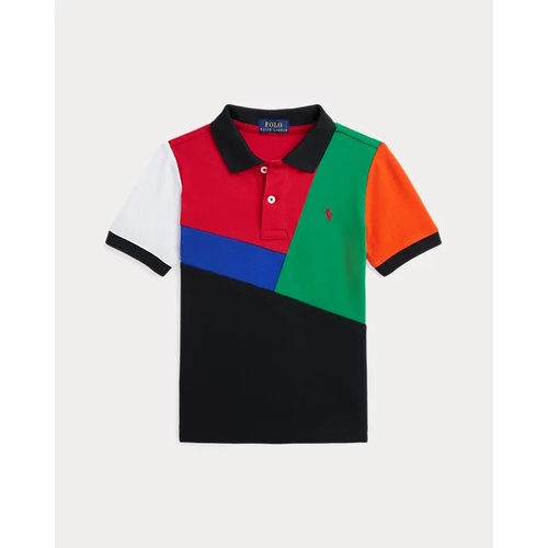 폴로 랄프로렌 Color-Blocked Cotton Mesh Polo Shirt