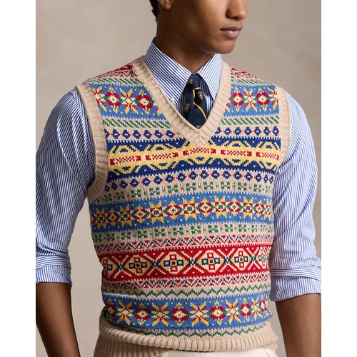 폴로 랄프로렌 Fair Isle Cotton-Cashmere Sweater Vest