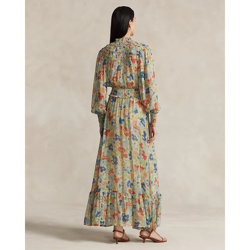 폴로 랄프로렌 Floral Crinkled Georgette Dress